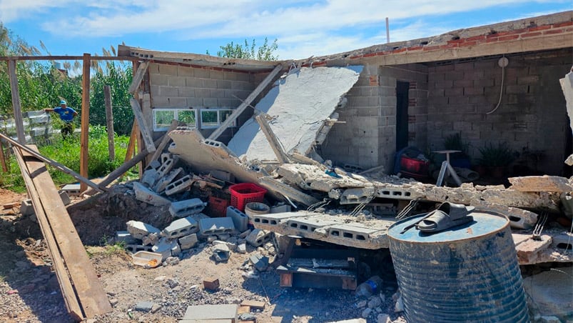 El derrumbe se produjo en una obra en barrio Lamadrid.