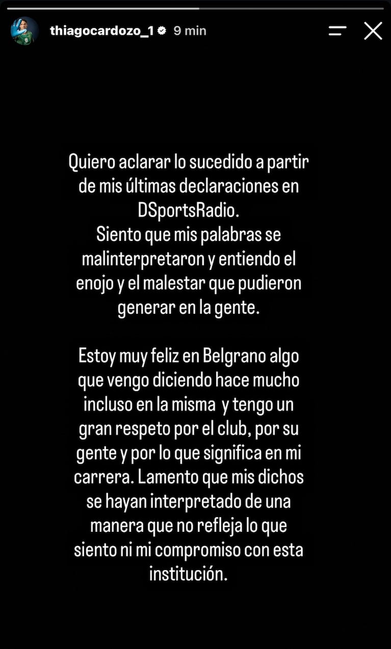 El descargo de Cardozo tras sus dichos.