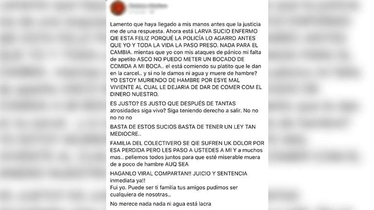 El descargo de la víctima de violación: "Asco, no puedo meter un bocado a mi boca"