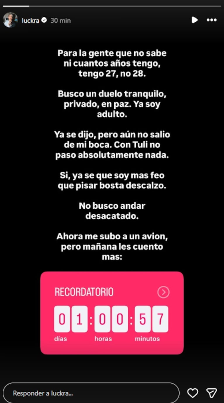 El descargo de Luck Ra