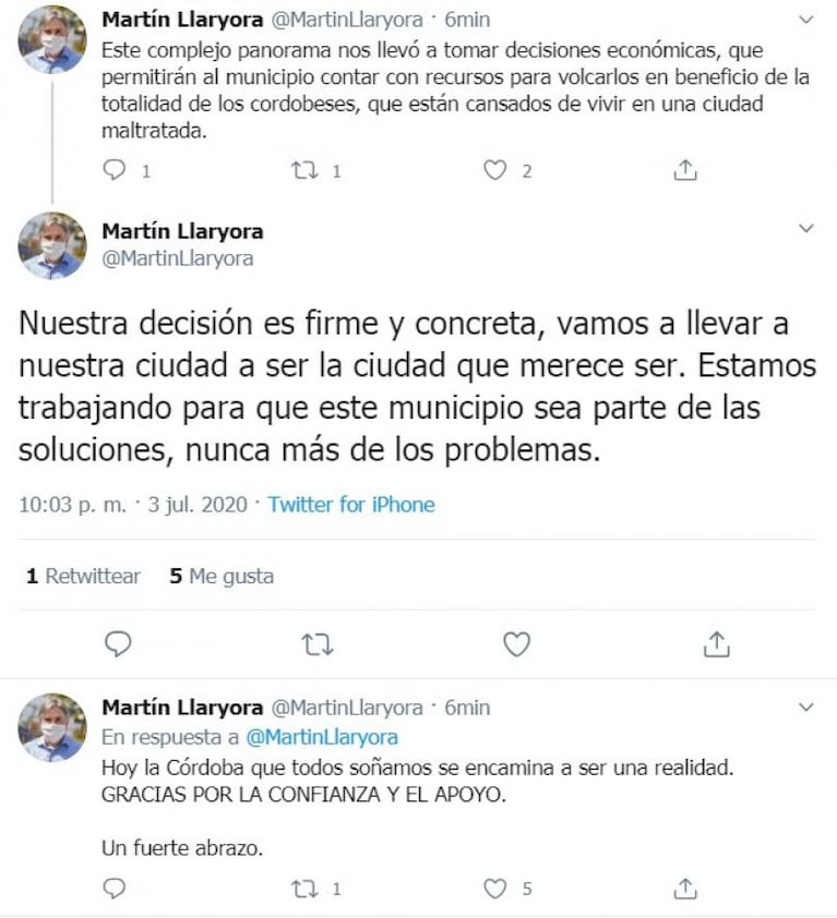 El descargo de Martín Llaryora: "La violencia y las amenazas no serán aceptadas"