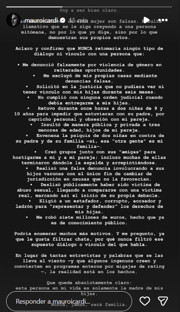 El descargo de Mauro Icardi