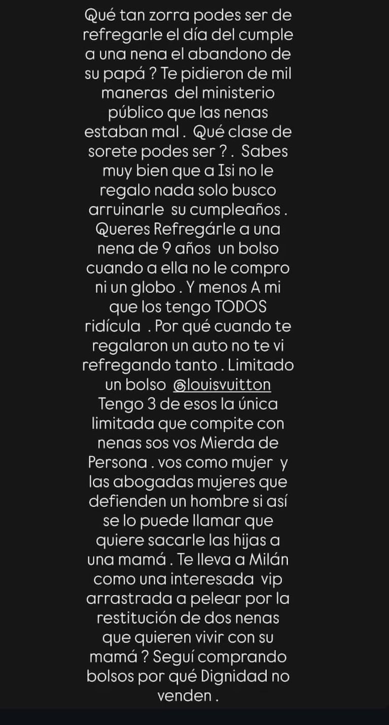 El descargo de Wanda Nara.