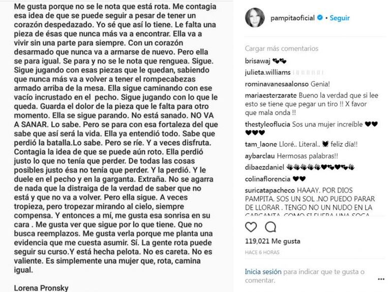 El desgarrador mensaje de Pampita en el Día de la Mujer