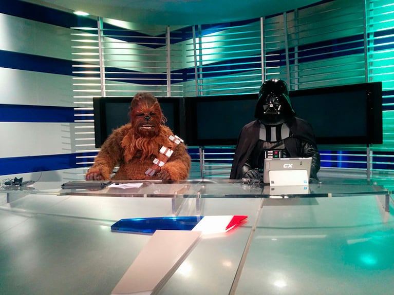 El día que Darth Vader y Chewbacca reemplazaron a Jorge Cuadrado y Lalo Freire. Foto: Mariano Cardarelli / ElDoce.tv