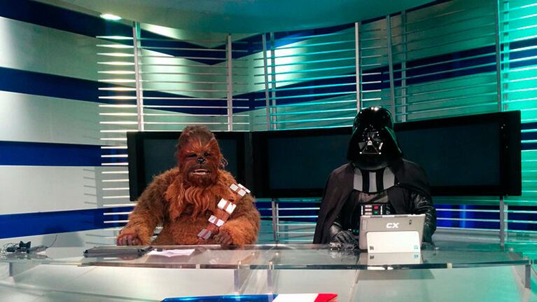 El día que Darth Vader y Chewbacca reemplazaron a Jorge Cuadrado y Lalo Freire. Foto: Mariano Cardarelli / ElDoce.tv