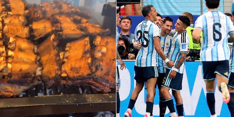 El Dibu Martínez fue el encargado de mostrar el asado de la Scaloneta.