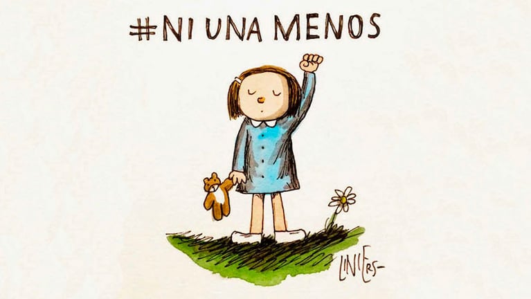 El dibujo de Liniers, el símbolo en las redes contra los femicidios.