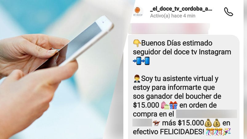 El Doce advierte que en los sorteos nunca solicita acercarse a un cajero automático.