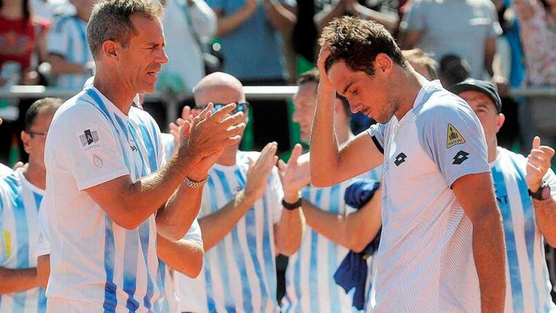 El dolor de Guido Pella, tras perder la serie con Italia.