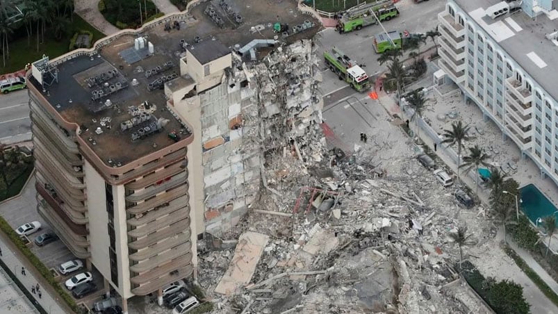 El edificio quedó completamente destruido.