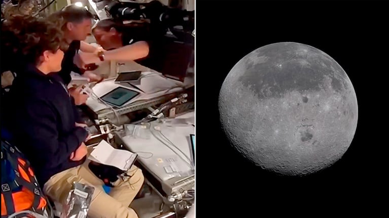 El emotivo momento de los astronautas camino a la Luna.