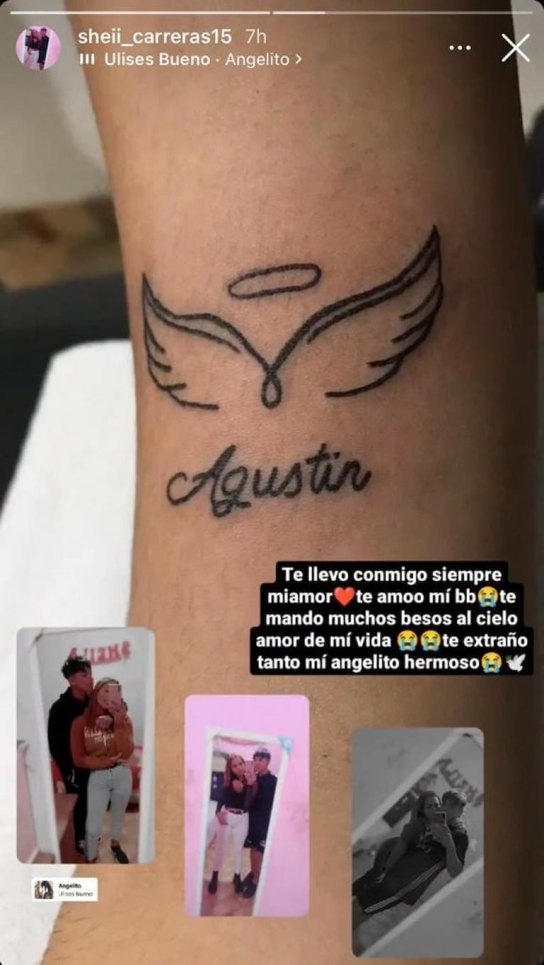 El emotivo tatuaje de la novia de Agustín Ávila, el chico asesinado en Jesús María