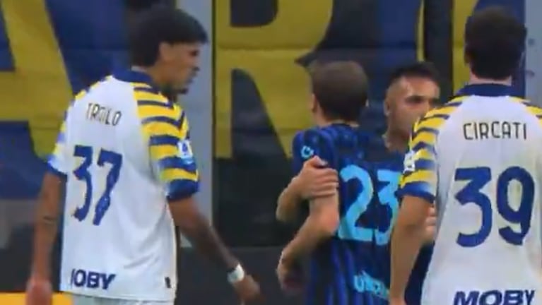 El encontronazo de Troilo con Barella.