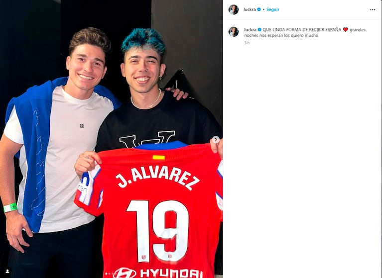 El encuentro de Julián Álvarez con Luck Ra en Madrid.