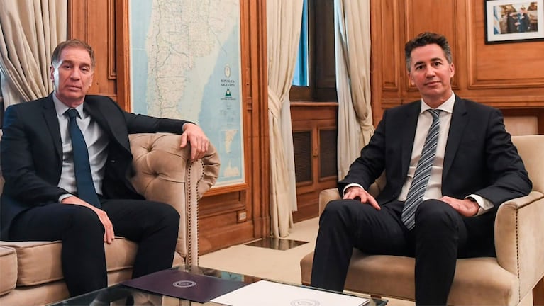 El encuentro de Manuel Calvo con Diego Santilli en Casa Rosada.