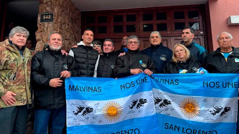 El encuentro de Scaloni con veteranos de Malvinas.