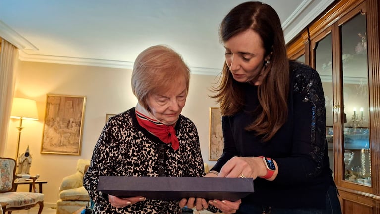 El encuentro de Victoria Villarruel con Isabel Perón en Madrid.