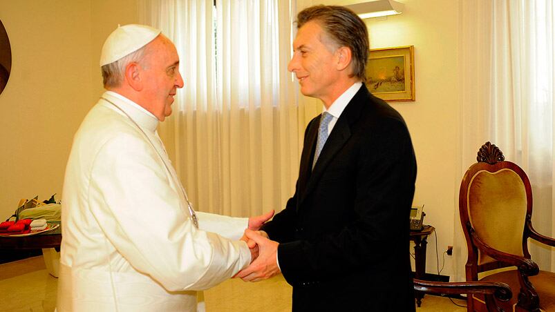 El encuentro entre Francisco y Macri en el Vaticano, en septiembre de 2013.