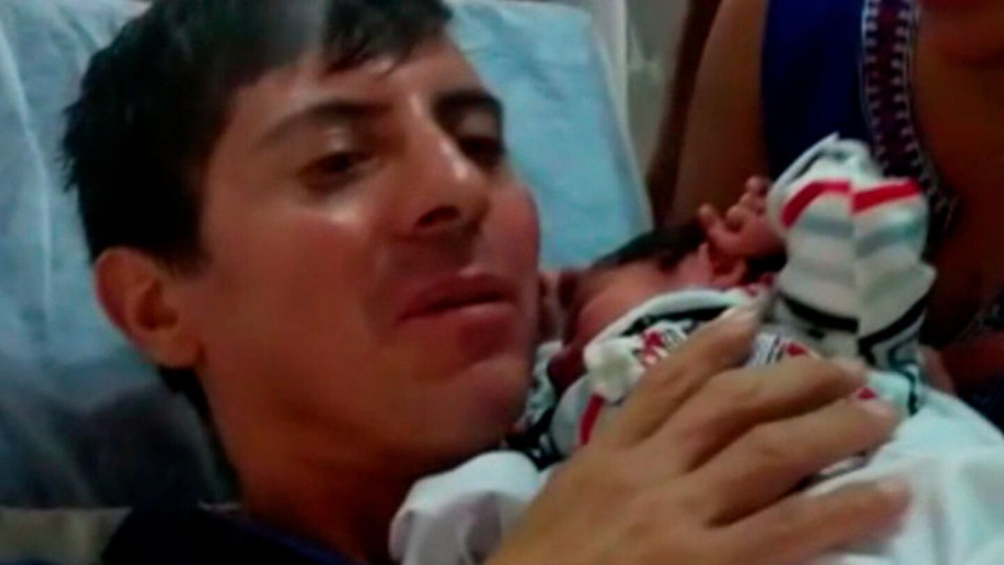 El encuentro entre Leonardo Trevissan y su bebé recién nacido.