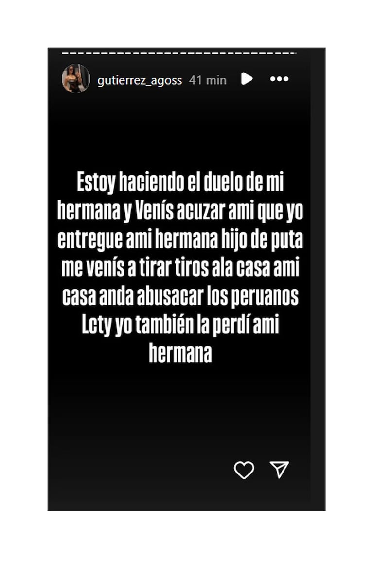 El enigmático mensaje de la hermana de la chica de 15 años asesinada: “Me venís a acusar a mí”