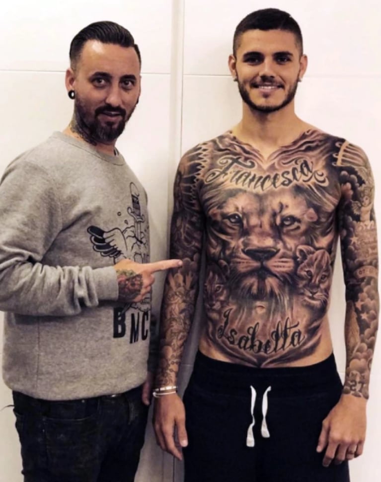 El enorme tatuaje de Mauro Icardi dedicado a su hija 