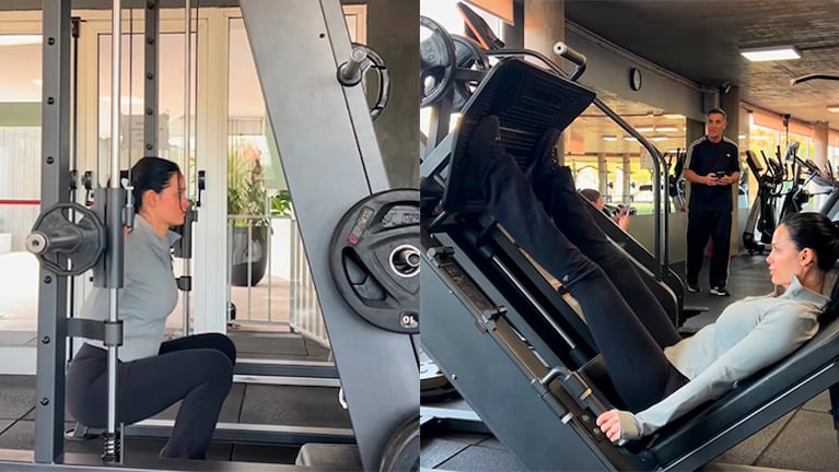 El entrenamiento de Oriana en el gimnasio.