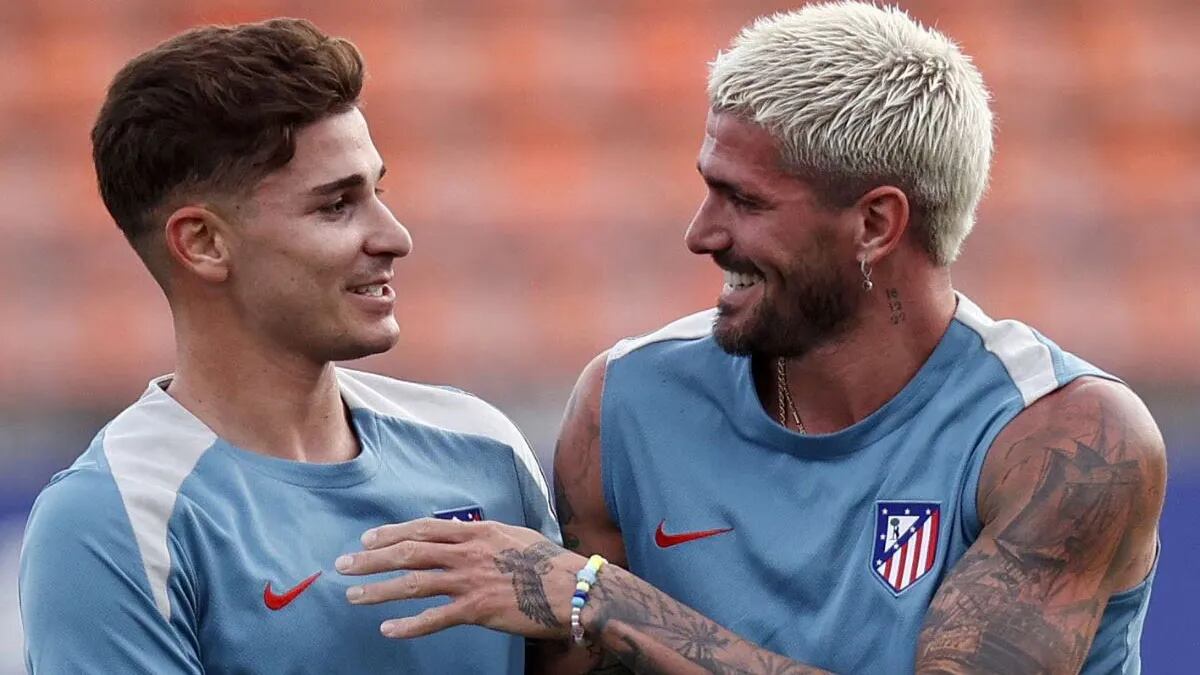 El entrenamiento del Atlético Madrid fue pura risa.