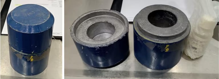 El envase que contiene el material radioactivo.