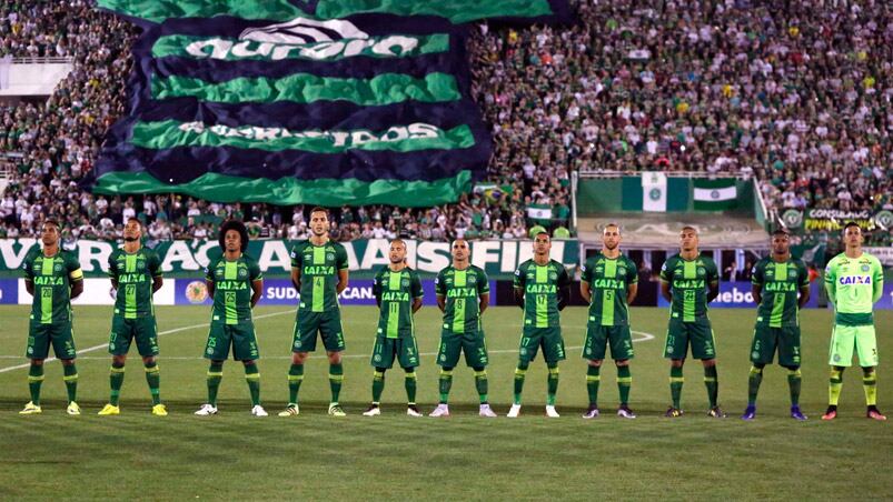 El equipo titular del Chapecoense de Brasil.