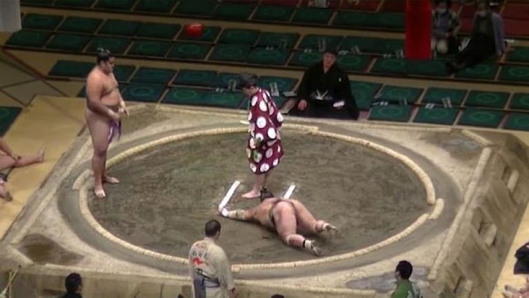 El espectacular nocaut de un luchador de sumo