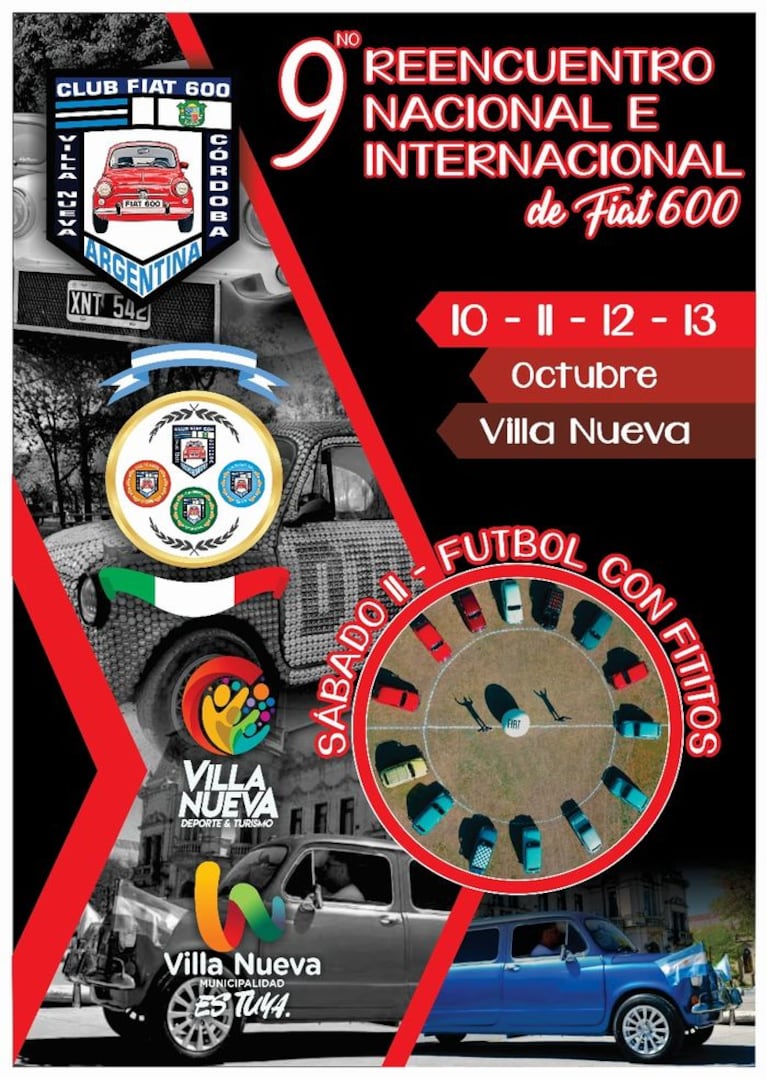 El evento de Fiat 600 se llevará a cabo del 10 al 13 de octubre en Villa Nueva.