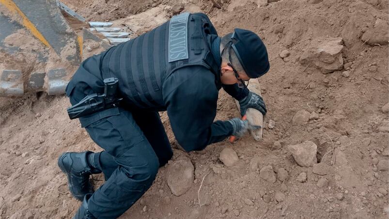 El explosivo estaba enterrado en una zona de las sierras de Córdoba.