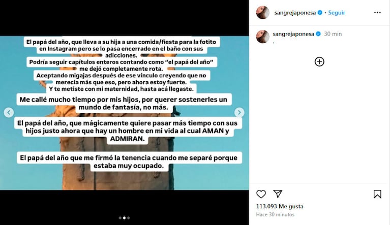 El explosivo posteo de la China Suárez contra Benjamín Vicuña por impedir que sus hijos viajen a Turquía