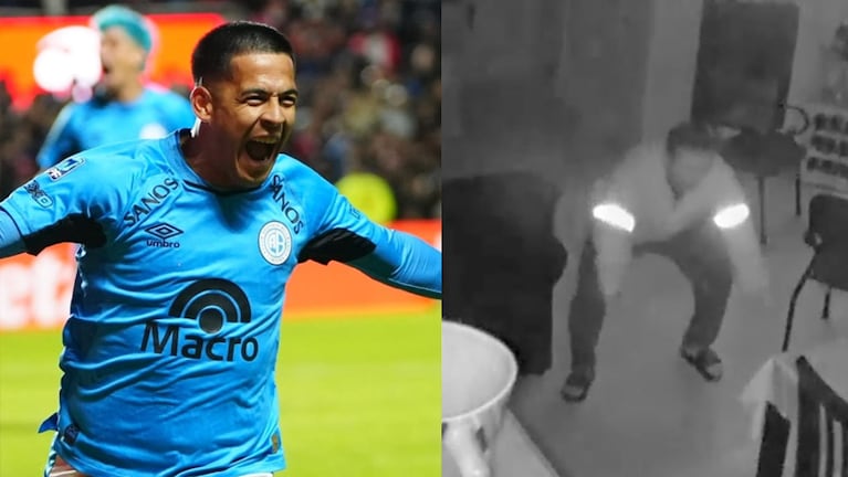 El festejo alocado de un hincha, filmado por la cámara de seguridad de su casa.