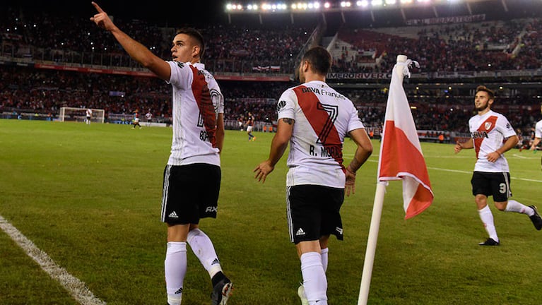 El festejo del colombiano en el segundo gol. / FOTO: River Plate.