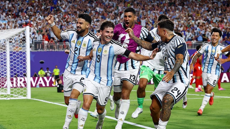 El festejo del gol de Julián Álvarez en el triunfo de la Selección Argentina ante Suiza en el Mundial 2026.