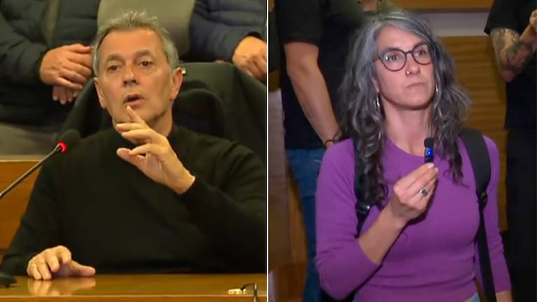 El fiscal Garzón y la dirigente de izquierda, Laura Vilches.