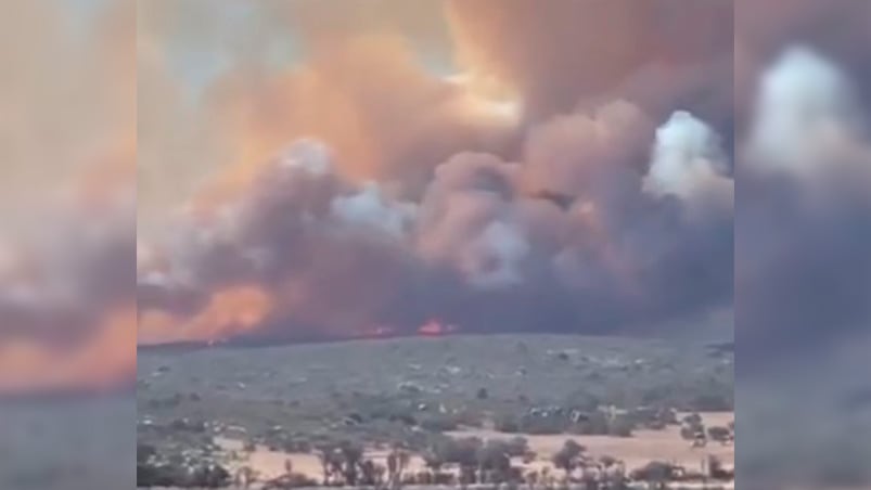 El frente de fuego en Traslasierra y un panorama amenazante.