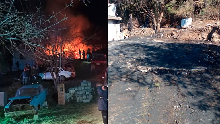 El fuego arrasó con la casa de una familia en Salsipuedes.