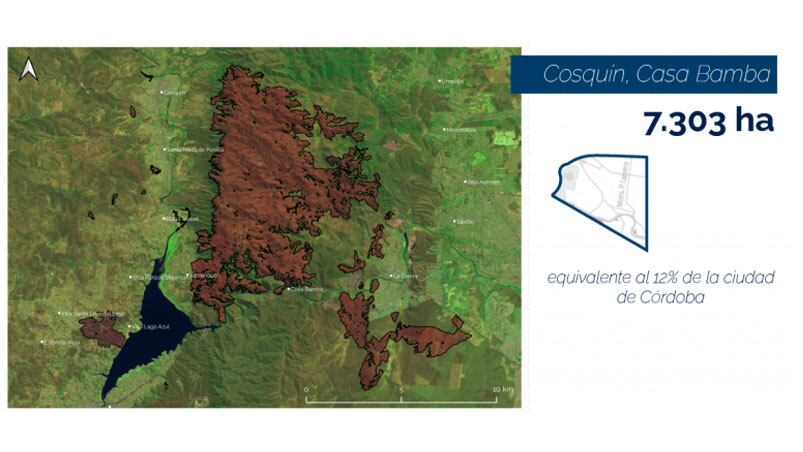 El fuego arrasó gran parte de las sierras de Córdoba. 