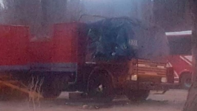 El fuego destruyó el camión Scania en Uspallata.