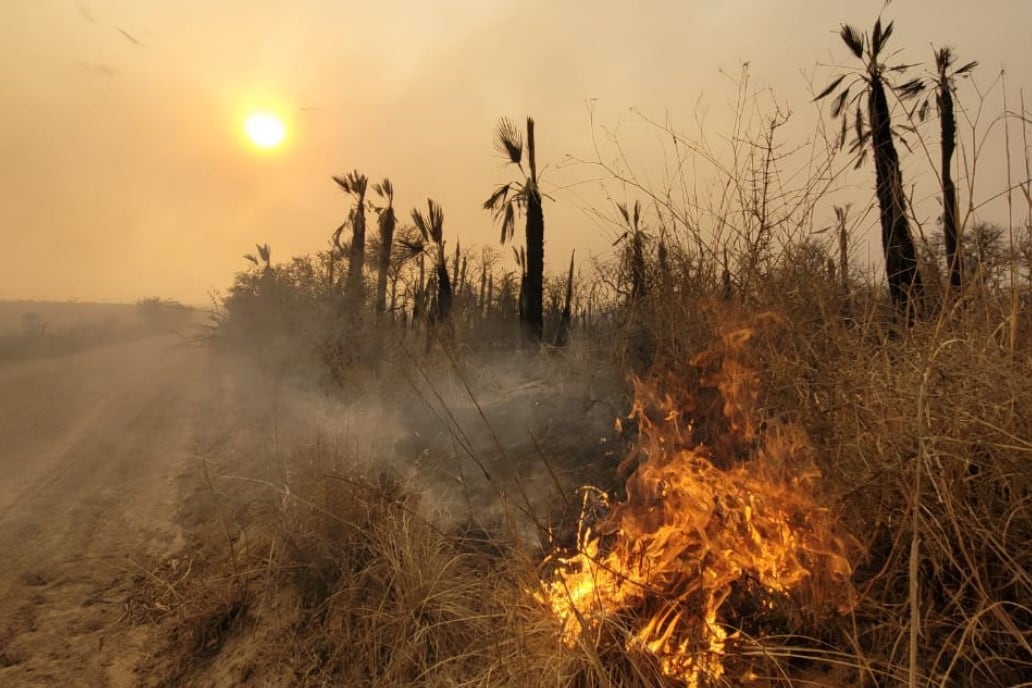 El fuego y el viento, una combinación que amenaza al norte cordobés.