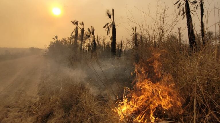 El fuego y el viento, una combinación que amenaza al norte cordobés.