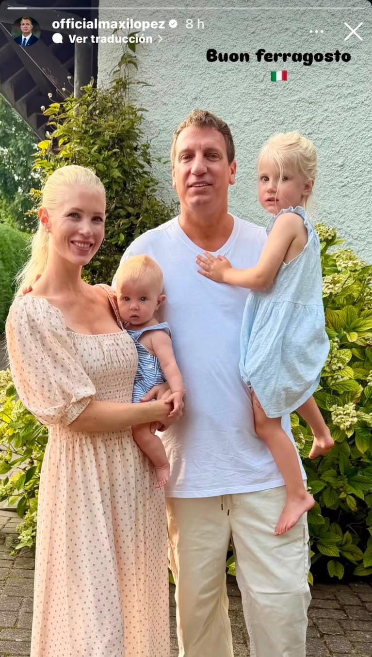 El futbolista se mostró en familia a través de sus historias de Instagram.