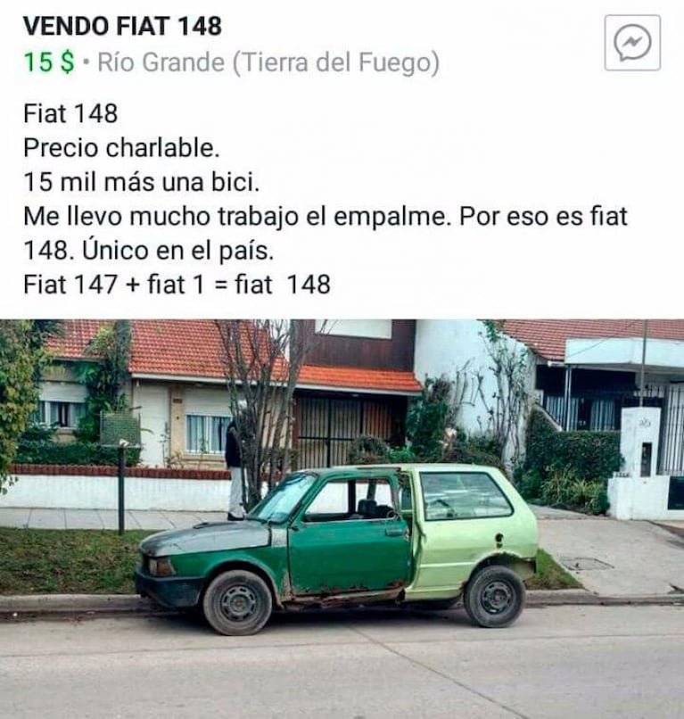 El genial Fiat 148 que venden en Tierra del Fuego