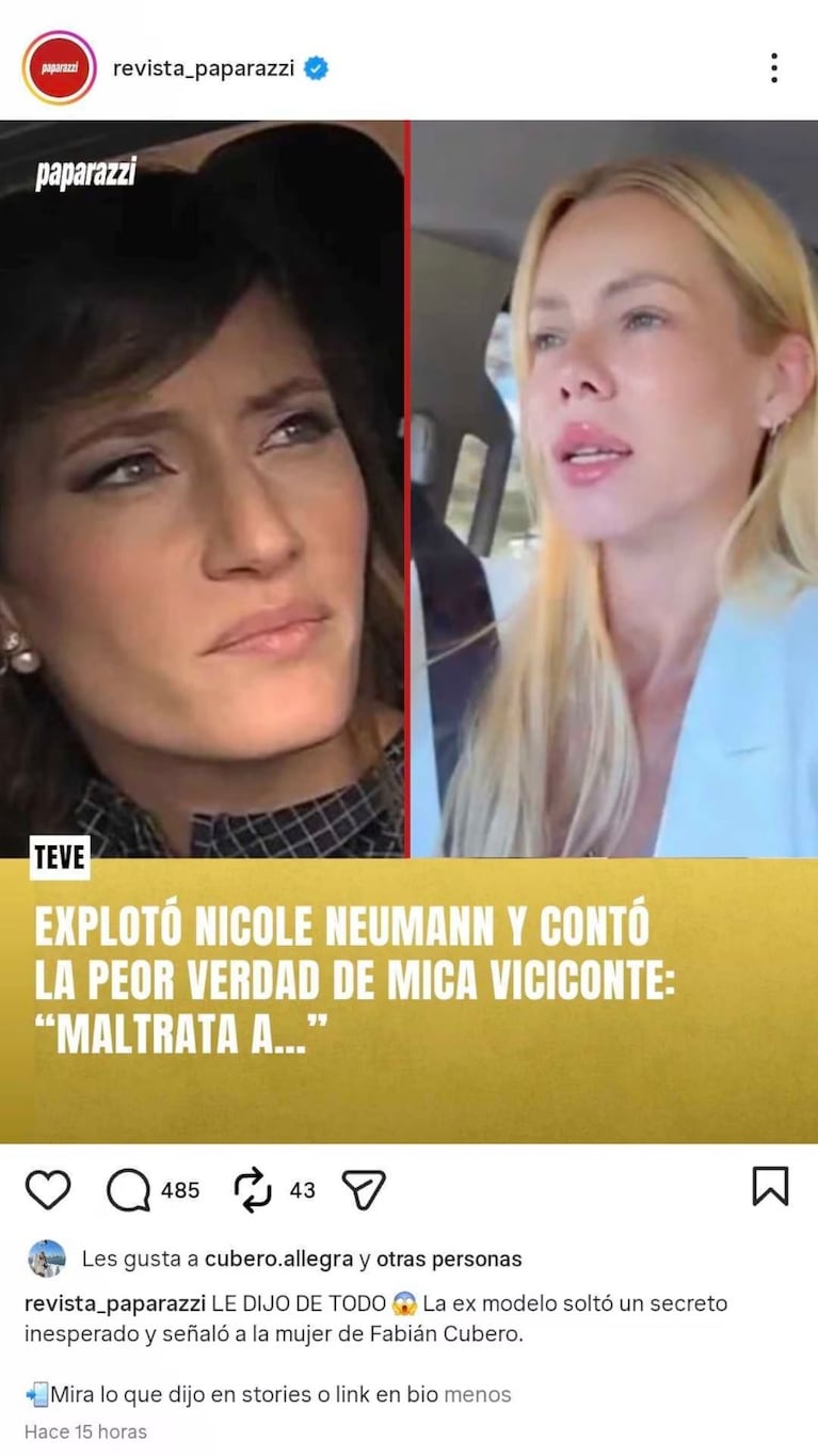 El gesto de Allegra Cubero que no pasó desapercibido en la pelea entre Nicole Neumann y Mica Viciconte