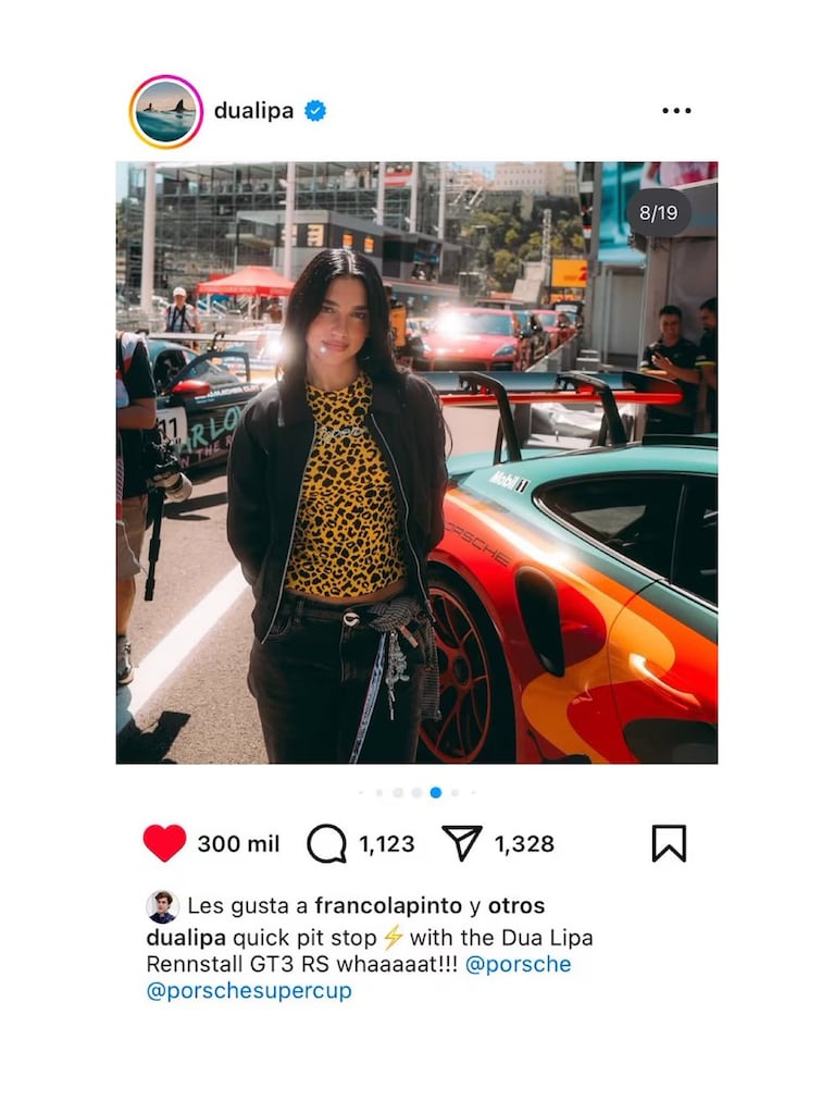 El gesto de Colapinto al ver que Dua Lipa presenció el Gran Premio de Mónaco