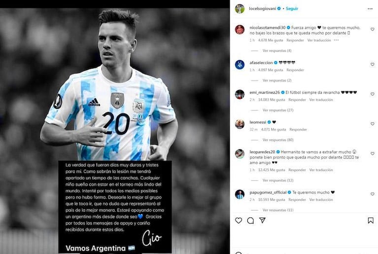 El gesto de la Scaloneta para apoyar a Gio Lo Celso tras su lesión