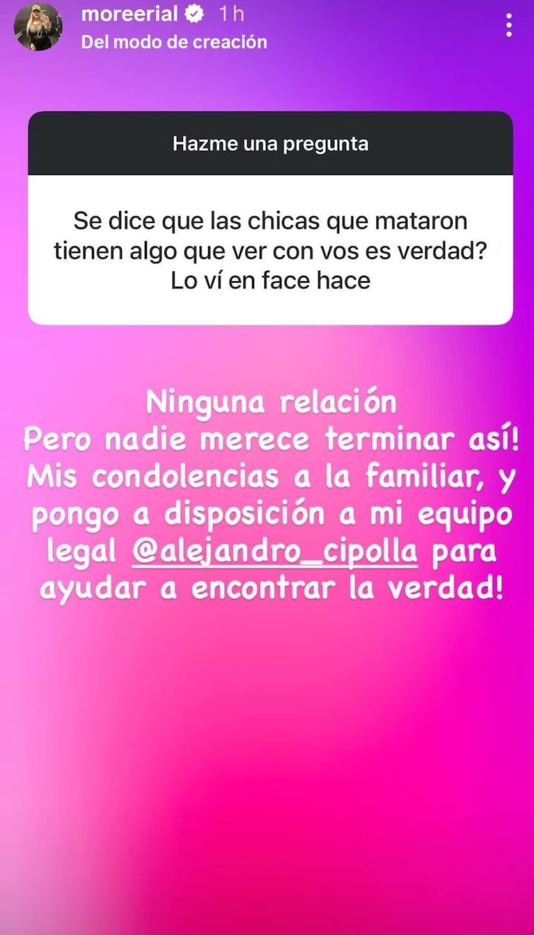 El gesto de More Rial con las familias de las tres amigas de La Matanza asesinadas